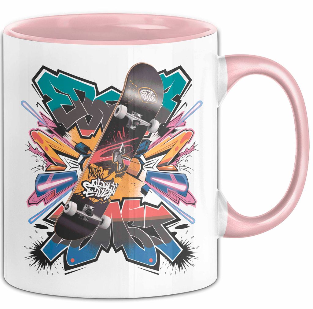 Skater Tasse Geschenk Lustige Geschenkidee Spruch Für Urban Fahrer (Rosa)