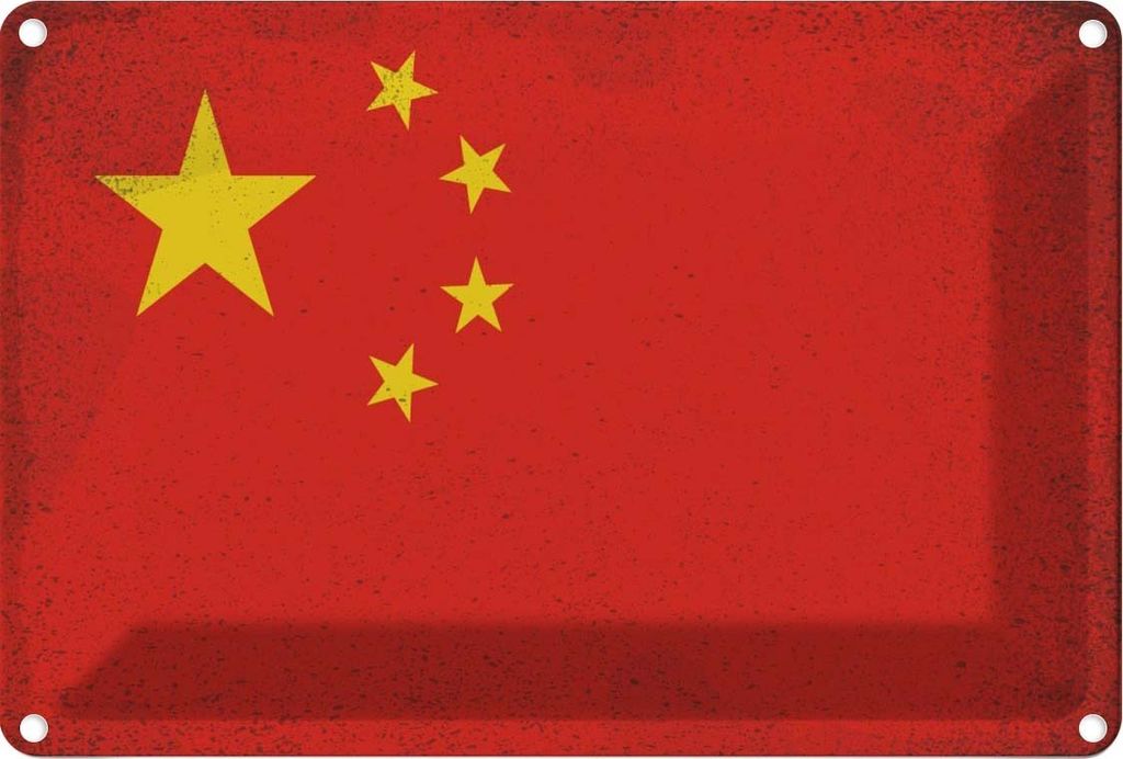 vianmo Blechschild 20x30 cm China Vintage Flagge Fahne Wappen