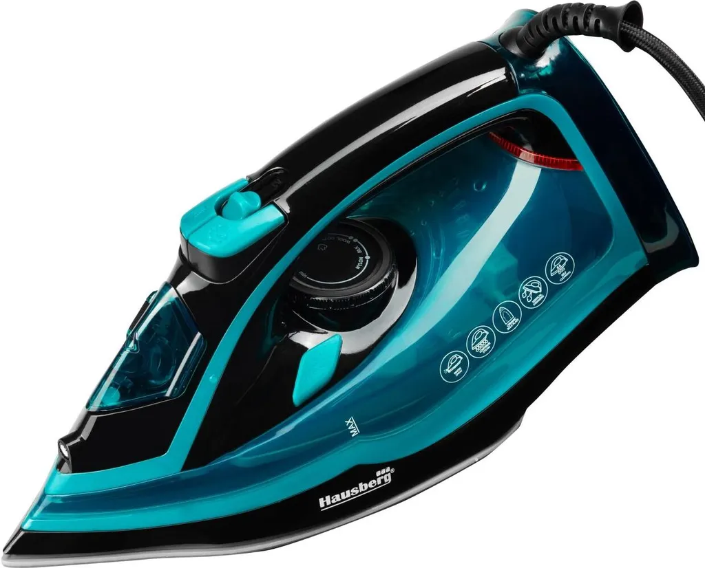 Fer à Repasser Puissant pour Linge Difficile Hausberg 300ml Noir Vert