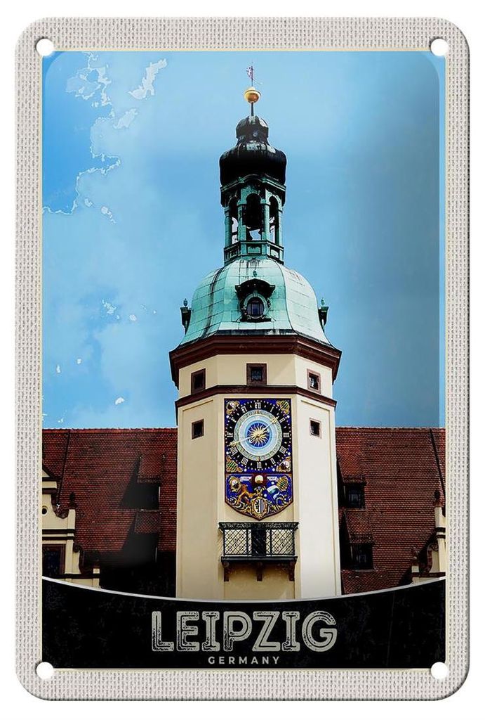 Blechschild Reise 12x18cm Leipzig Deutschland Kirche Produktbild 