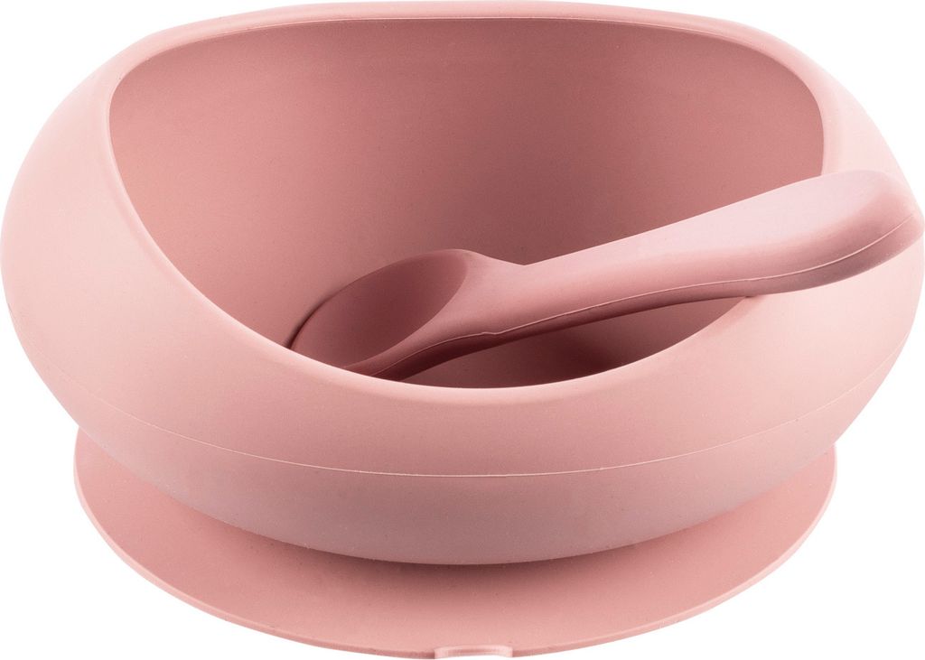 ZOPA Silikontopf mit erhöhtem Rand und Saugnapf Old Pink