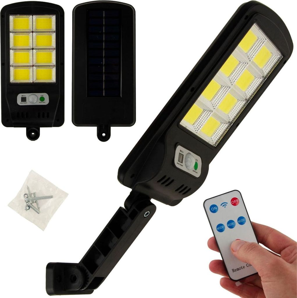 Solar 120Led Led-Straßenlampe + Fernsteuerung