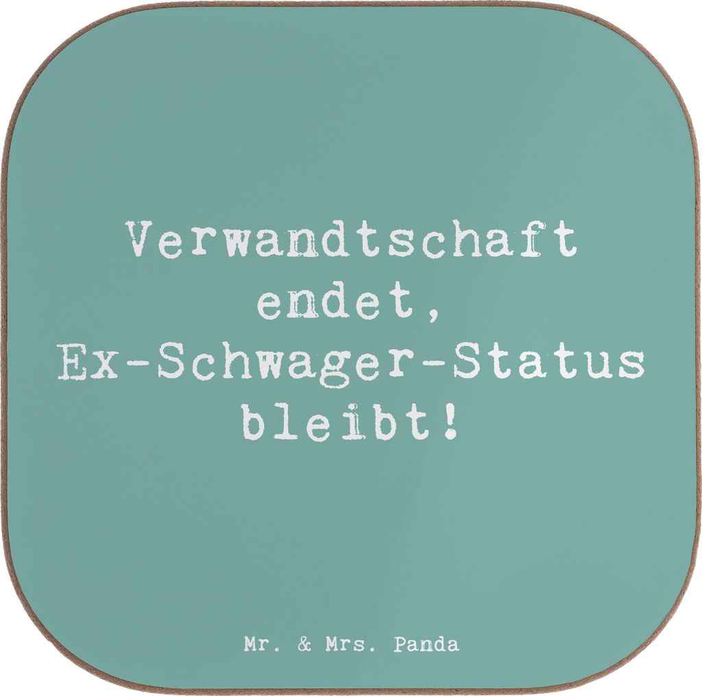 Mr. & Mrs. Panda Tassenuntersetzer Spruch Ex-Schwager Erinnerung - Meeresbrise - Geschenk, Verwandtschaft, handgemacht, Familienverhältnisse, Tisc...