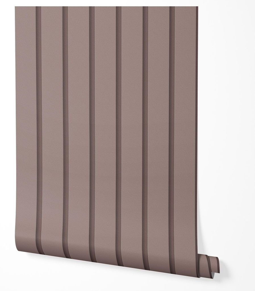 Vliestapete Uni Lamellen 3D Wandpaneel Warmer Wohnzimmer 4x2,5 Taupe