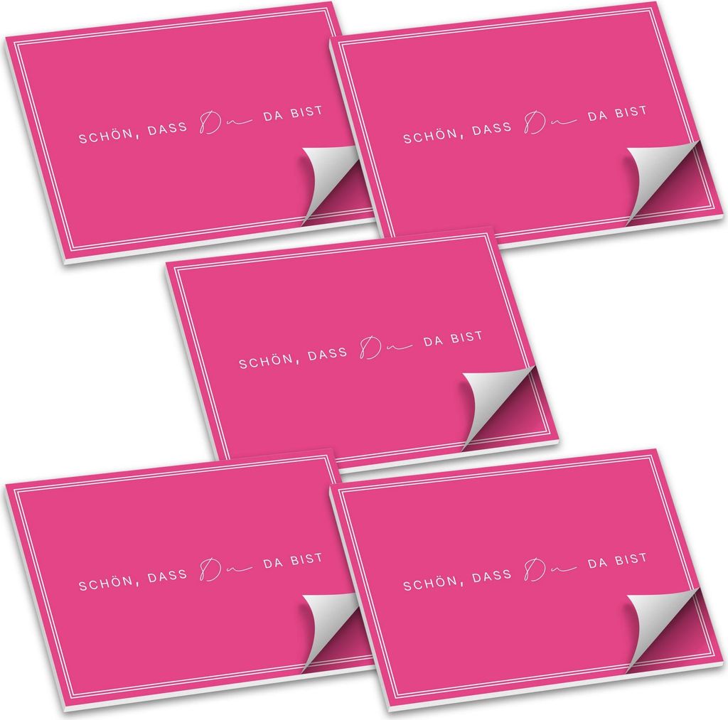 ITENGA Tischset A3 5er Set Schön dass du da bist V3 pink