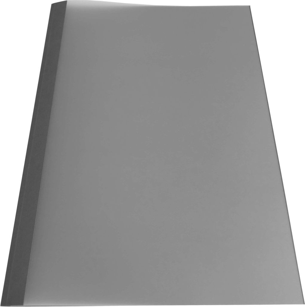 POV Premium Thermobindemappen, 270g/m², Leinenstruktur, dunkelgrau, glasklare Folie, 14 mm (für 121 - 140 Blatt 80g/m² Papier)