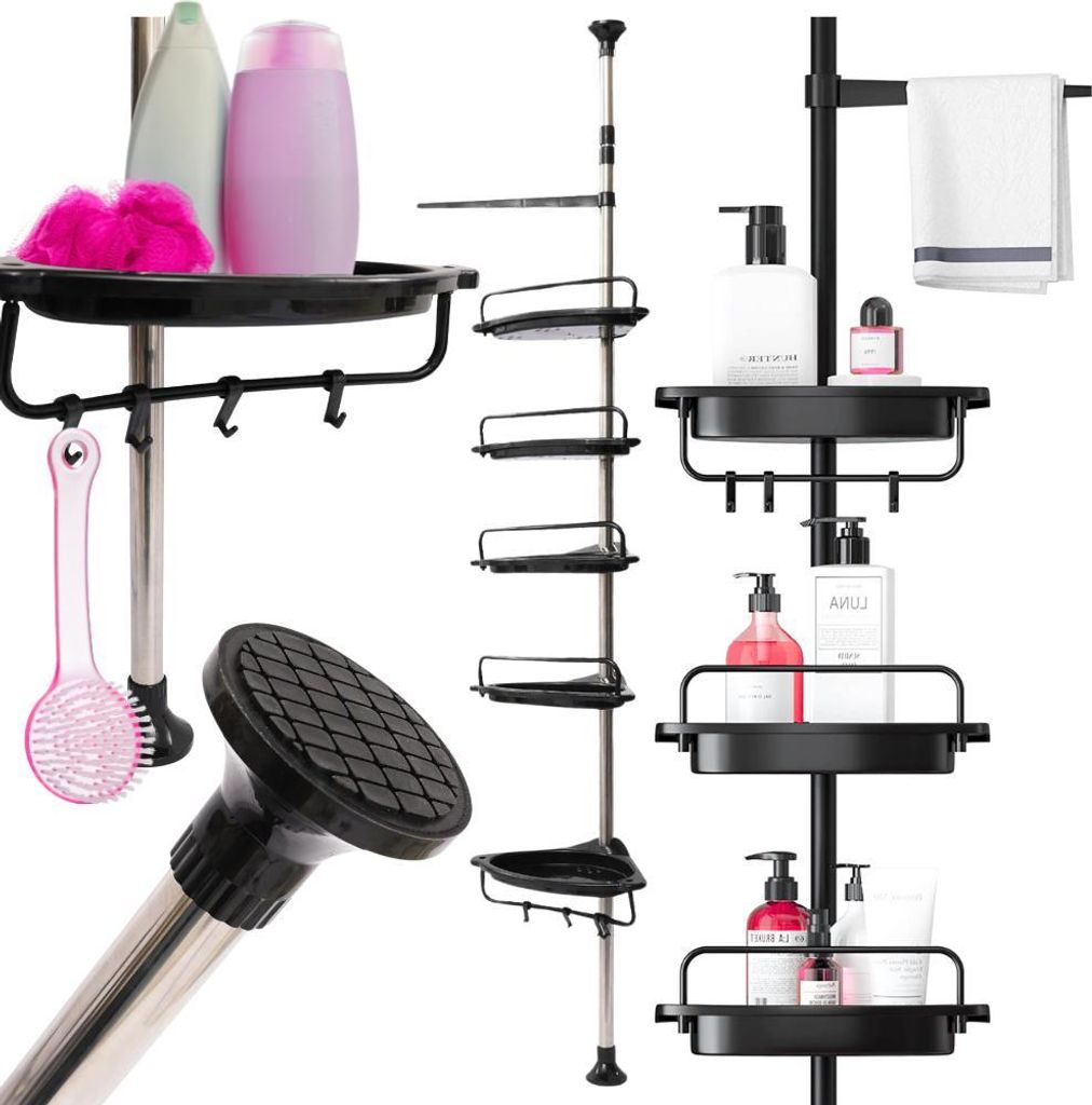 Étagère de salle de bain d'angle, télescopique, réglable, Image du produit 