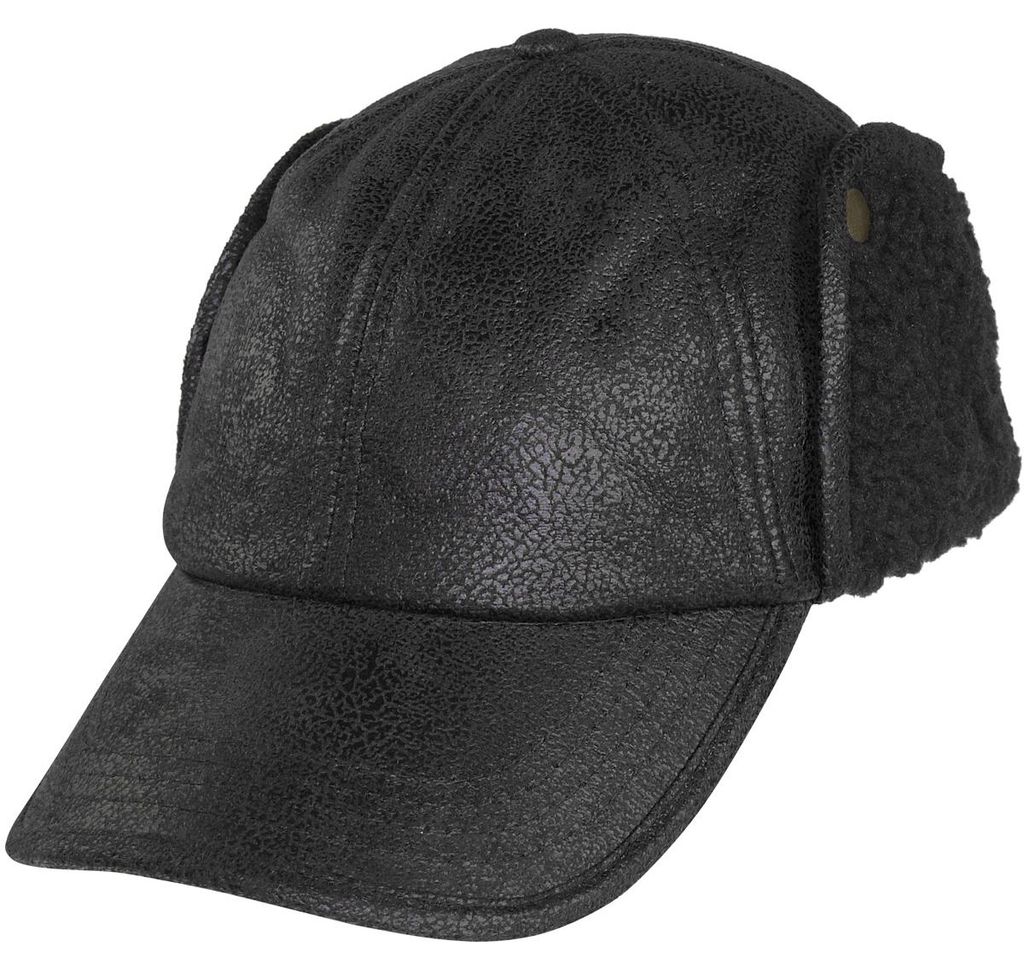 Schildmütze mit Ohrenklappen Wintermütze Kappe, schwarz, L Produktbild 