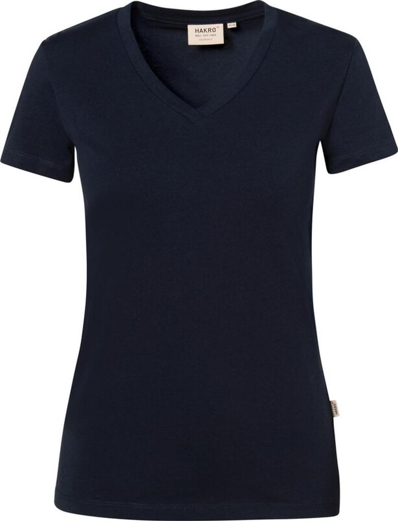 HAKRO Damen V-Shirt Stretch 172, tinte, XS