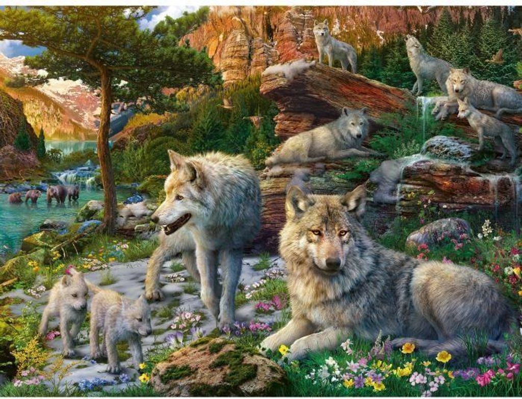 Ravensburger-Puzzle 1500 Teile-Wölfe im Frühling-Erwachsene & Kinder ab 14 Jahren-Hochwertiges Puzzle 80x60cm-12000719
