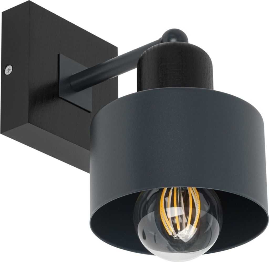 Anthrazite Wandlampe Holz WAND-AN10x10SC Wandleuchte