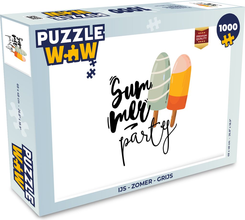 MuchoWow Puzzle 1000 Teile Eiscreme - Sommer - Grau - Erwachsene - Rätsel
