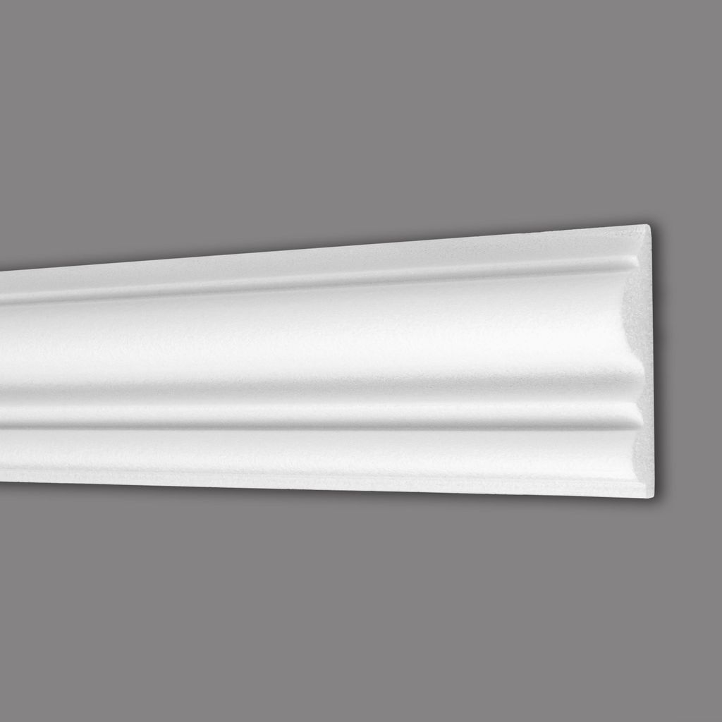 PROVISTON | Zierleiste Polystyrol | 21 x 79 x 2000 mm | Weiß | Wandleiste