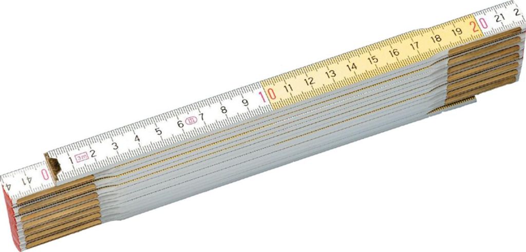 Gliedermassstab Weiß-Gelb Holz 2 m SB
