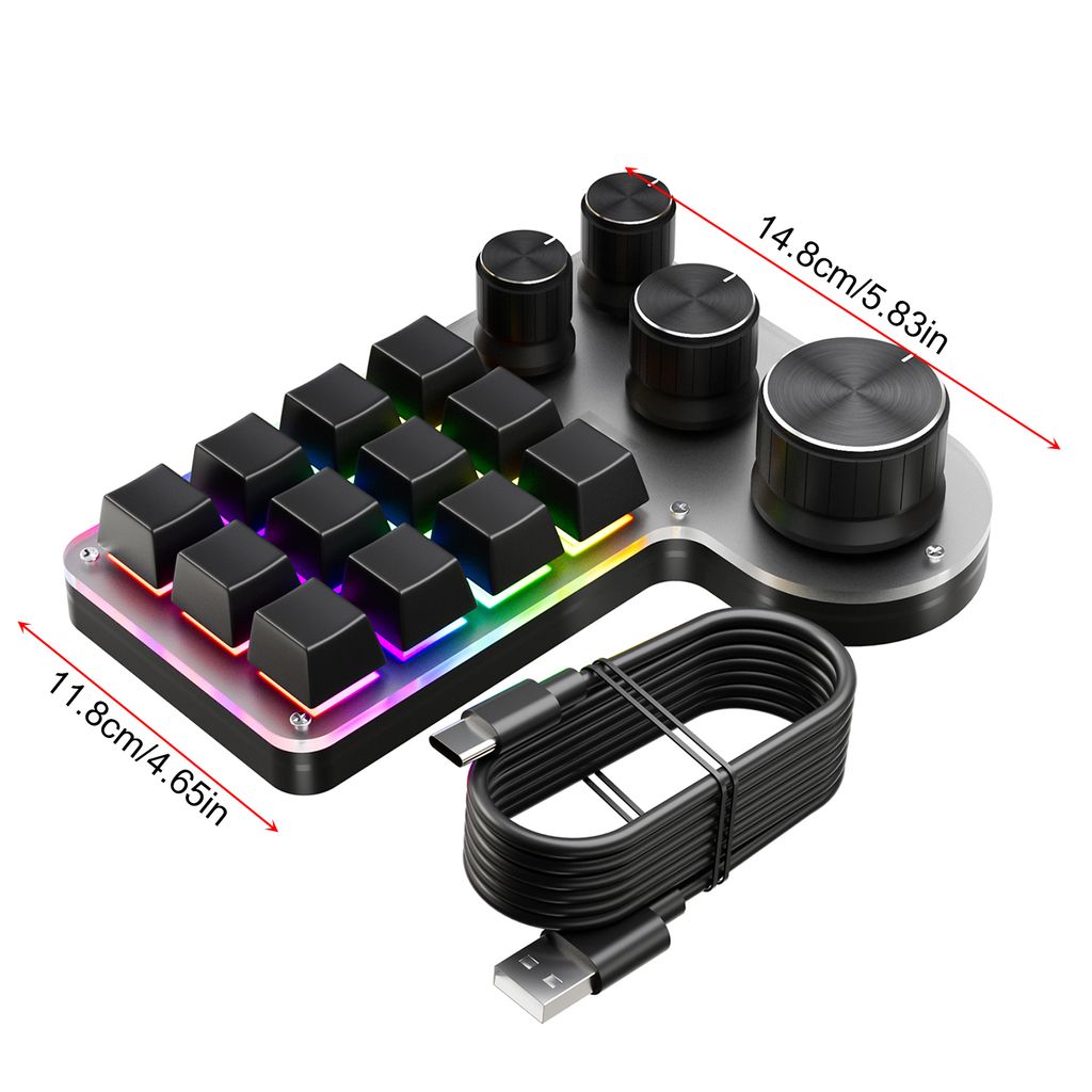Programmierbare Makrotastatur, 12 Tasten, 4 Kn?pfe, Produktbild 6
