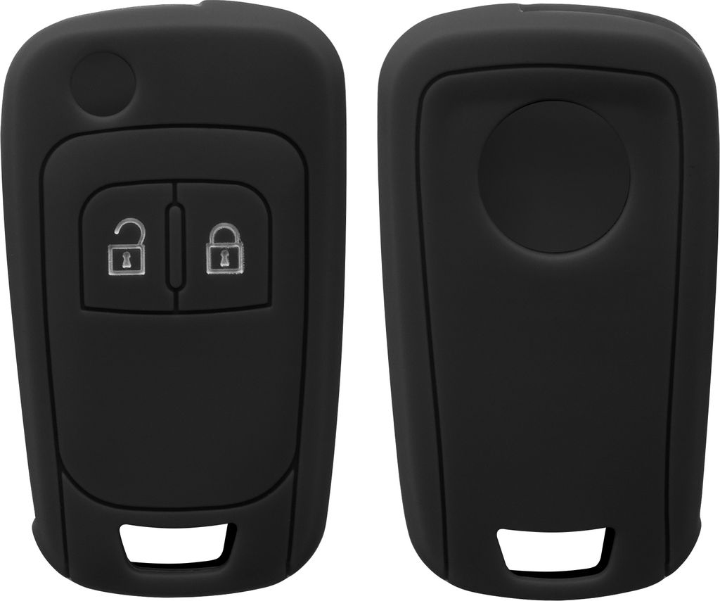 kwmobile Autoschlüssel Silikon Hülle kompatibel mit Opel Chevrolet 2-Tasten Klapp Autoschlüssel - Schlüsselhülle in Schwarz