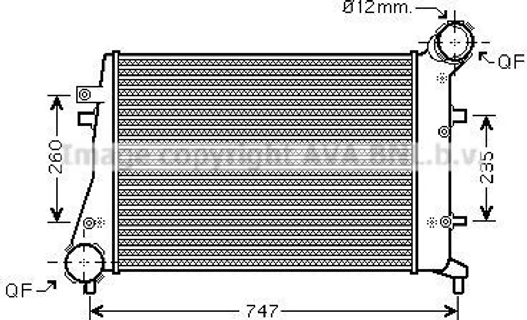 Intercooler PRASCO VNA4268 en aluminium pour VW Touran et Jetta III