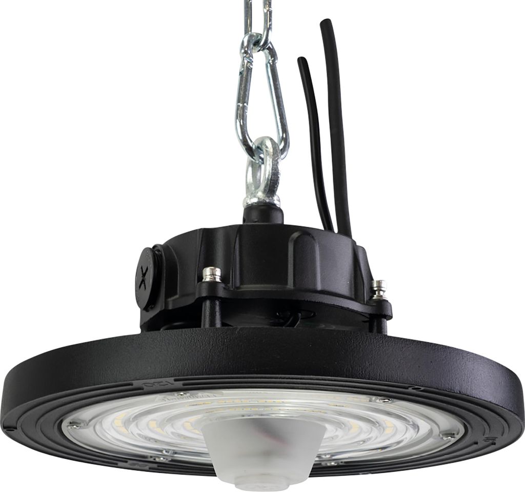 ENOVALITE LED-HighBay-Leuchte, UFO, 60...100 W, 4000 K, EEK: C, 9600...16000 lm, dimmbar, IP65, schwarz