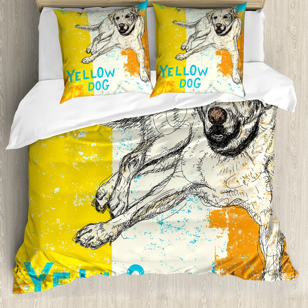 Duvet Cover ABAKUHAUS Giallo Cane Grunge - Il Must-Have per la tua Camera