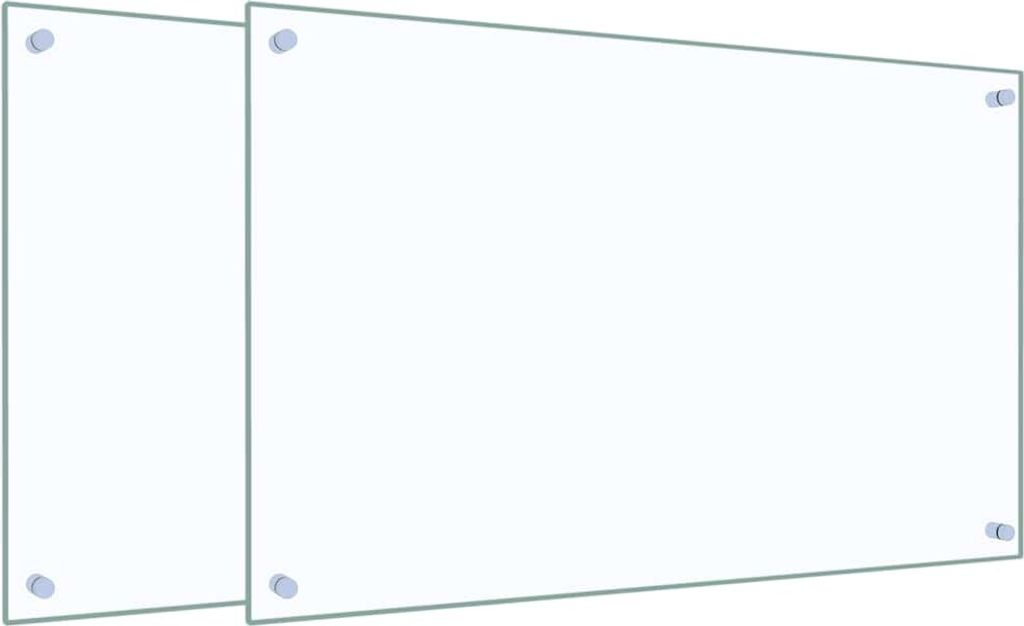 vidaXL Küchenrückwände 2 Stk. Transparent 80x50 cm Hartglas