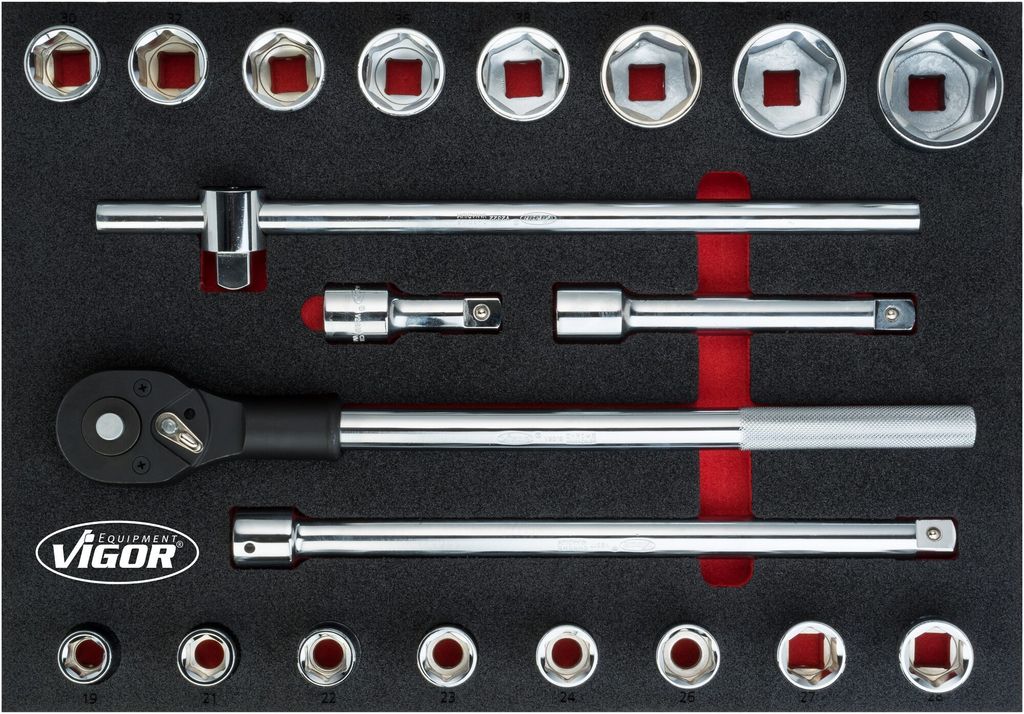 VIGOR Steckschlüssel Satz V5109 3/4" Außen Sechskant Profil Produktbild 