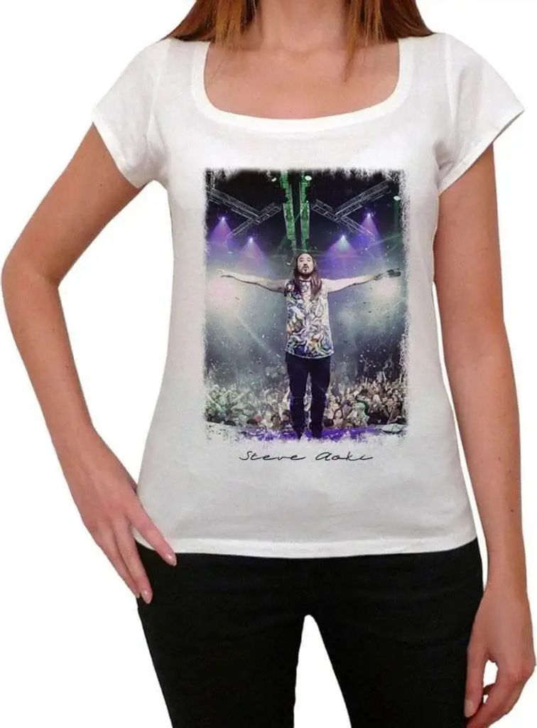 Damen Grafik T-Shirt Steve-Aoki Öko-Verantwortlich Vintage Jahrgang Kurzarm Lustige Druck Geburtstag Geschenk Frau