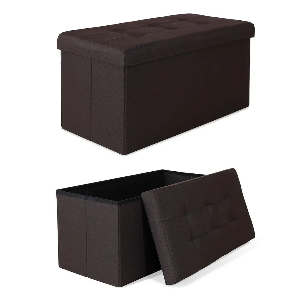 Coffre de rangement gain de place 80L pour salon bien ordonné marron