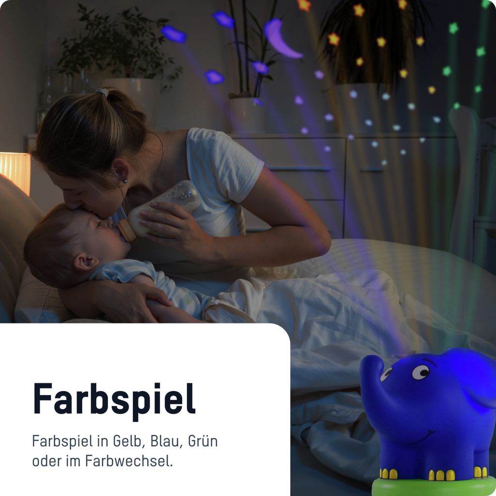 ANSMANN LED Sternenhimmel Projektor Elefant Musik Produktbild 5