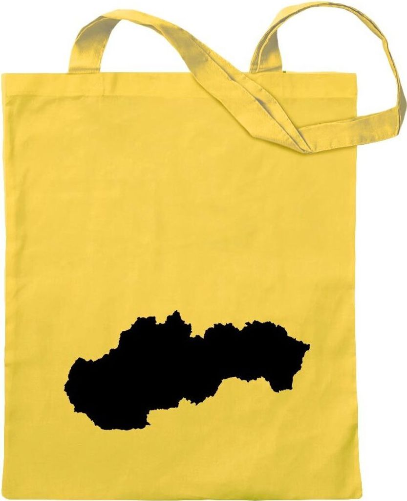 Kiwistar - Baumwolltasche - gelb - Slowakei Umriss Kontur - Tragetasche Stoffbeutel Umhängetasche langer Henkel