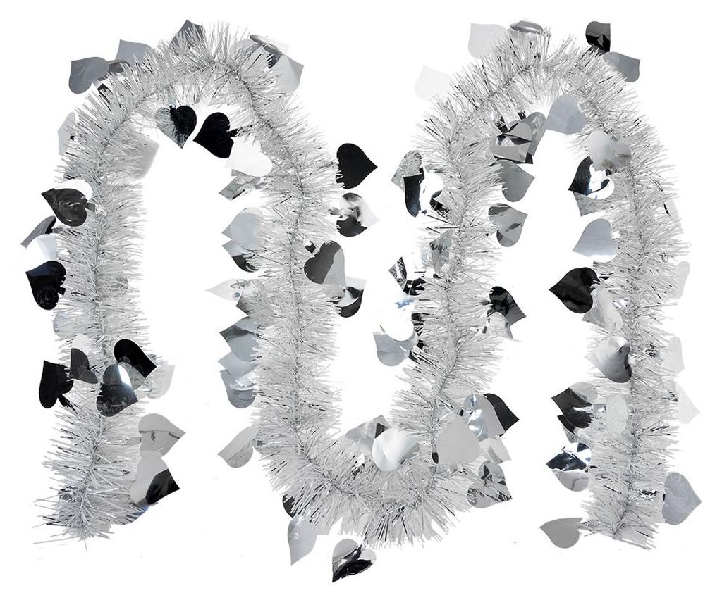 Clayre & Eef kerstkrans, 200 cm, wit, kunststof Productafbeelding 