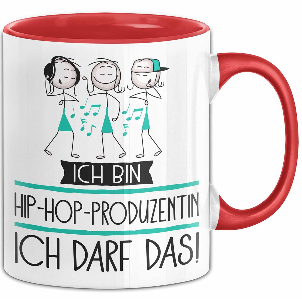 Geschenk für Hip-Hop-Produzentin Tasse Lustige Geschenkidee Geburtstag Ich Bin Hip-Hop-Produzentin Ich Darf Das (Rot)