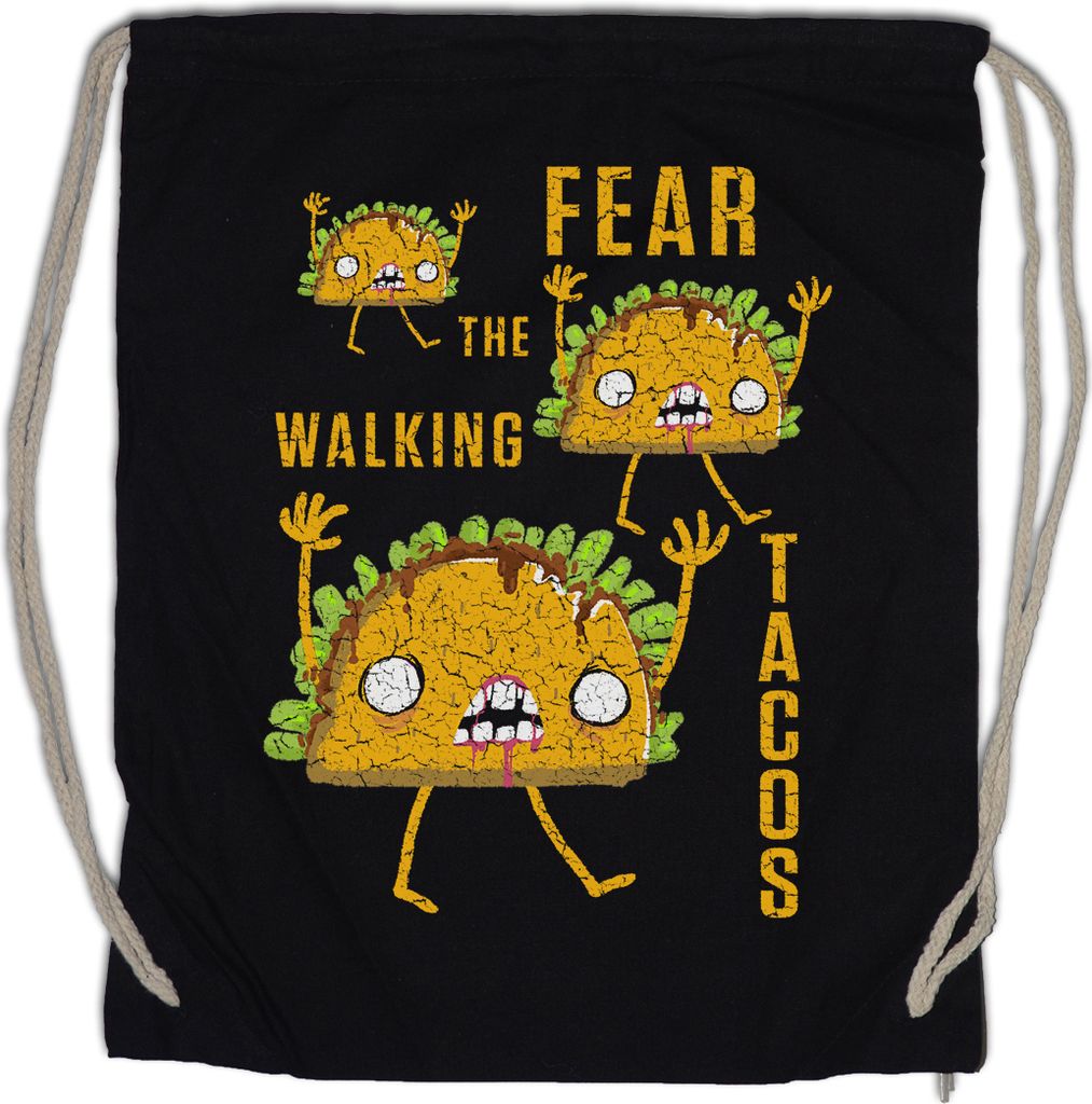 Urban Backwoods Fear The Walking Tacos, Turnbeutel, Farbe: Schwarz