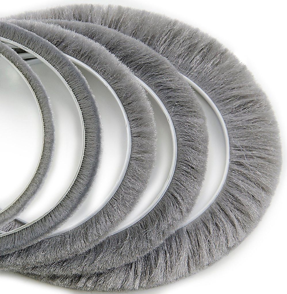 20m DQ-PP Bürstendichtung GRAU 6,9mm x 15mm Dichtungsbürste für Türen selbstklebend Bürstenleiste Winddicht Türbürste Insektenschutz