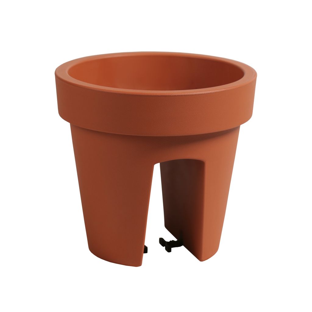 Balkonkiste Blumenkasten Geländerkasten Balkonkasten Geländertopf 24,5 cm | 5 L Terrakotta Balkon-Blumenkasten oval