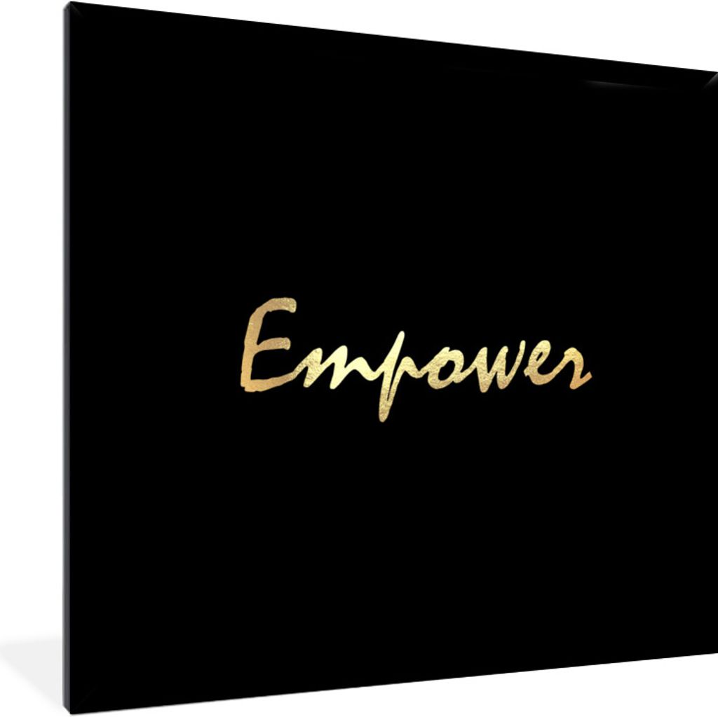 MuchoWow Gerahmtes Poster Zitat - Leistung - Gold - Schwarz 40x40 cm - Poster mit Schwarzem Bilderrahmen Wandposter Rahmen Foto Bilder - Mit Rahm...