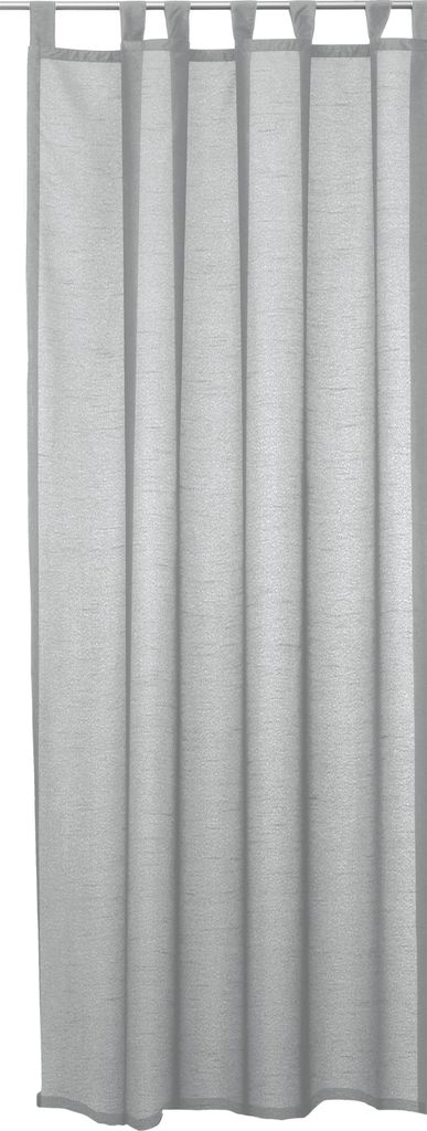 Vorhang silber 140x245 cm halbtransparent Seidenglanz Schlaufen Gardine Schlaufenschal