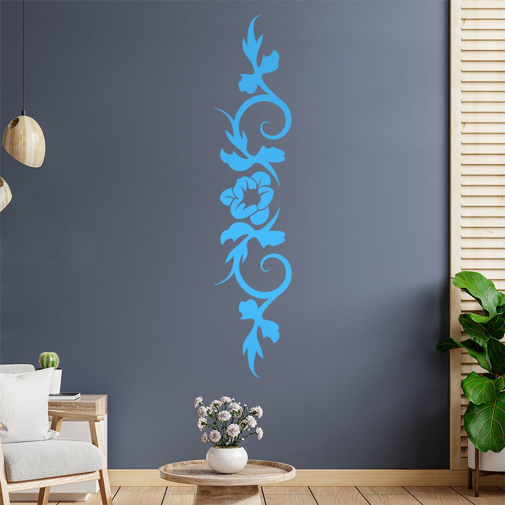 Blume - Linien Wandtattoo in 6 Größen - Wandaufkleber Wall Sticker - Dekoration, Küche, Wohnzimmer, Schlafzimmer, Badezimmer