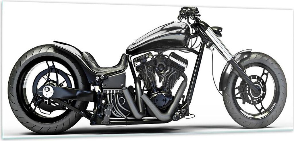 Bilder auf glas - Freiheit Motorrad Geschwindigkeit Stahl - 100x40cm - Glasbilder - Wandbilder - Kunstdruck - Wanddekoration aus Glas - Glas Bilder...