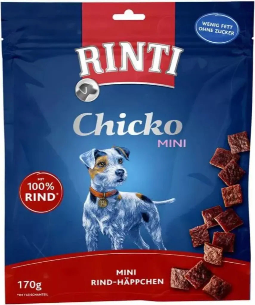 Snacks de Dressage Chien Rinti Chicko Mini Bœuf 170g Pack de 9