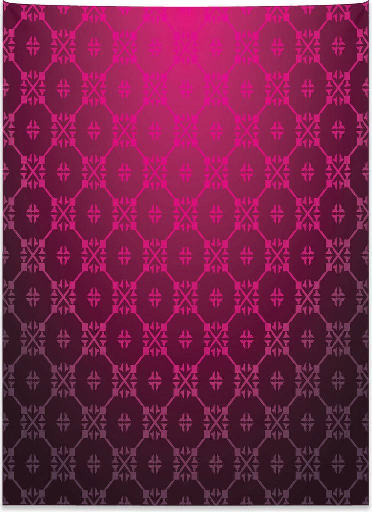 Abakuhaus Damast Wandteppich, Mittelalterliche Streifen aus Weiches Mikrofaser Stoff Kein Verblassen Klare Farben Waschbar, 110 x 150 cm, Magenta