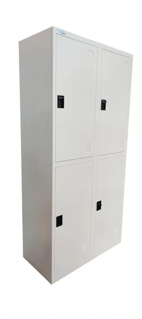 Vestiaire Métallique 4 Portes avec Serrure - Acier Renforcé Anti-Corrosif