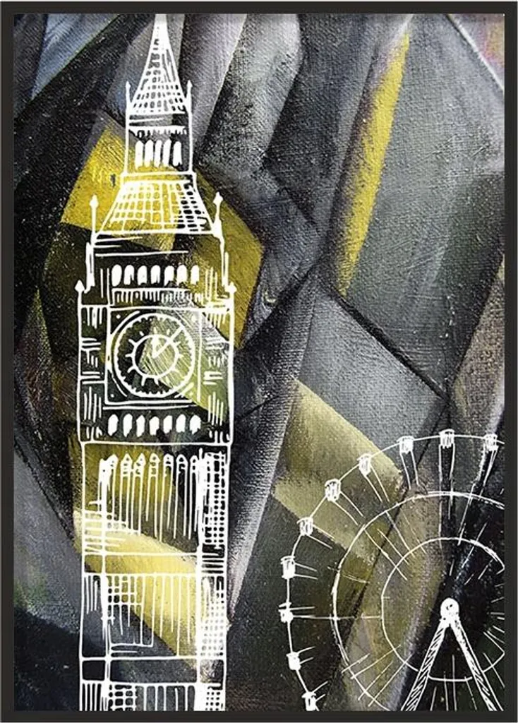 Cadre photo Londres 53x73 cm P1083 prêt à suspendre pour mur vide