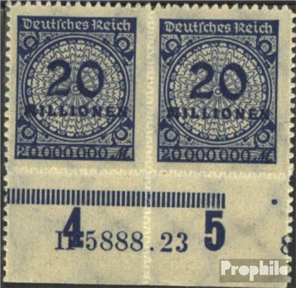 Briefmarken Deutsches Reich 1923 Mi 319B HAN, Durchstich statt Zähnung (stets unperfekt) postfrisch Hochinflation