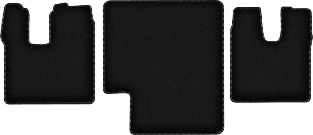 Wielganizator Velours-Autoteppiche – passend für MAN TGL / TGM (Lkw, Bj. 2005-) – schwarz, passgenau, mit Befestigungen set 3 Stk.