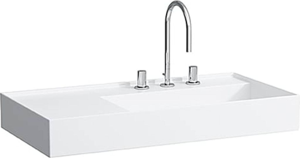 LAUFEN Kartell Waschtisch, unterbaufähig, Ablage links, 1 Hahnloch, ohne Überlauf, 900x460mm, H8103397591111