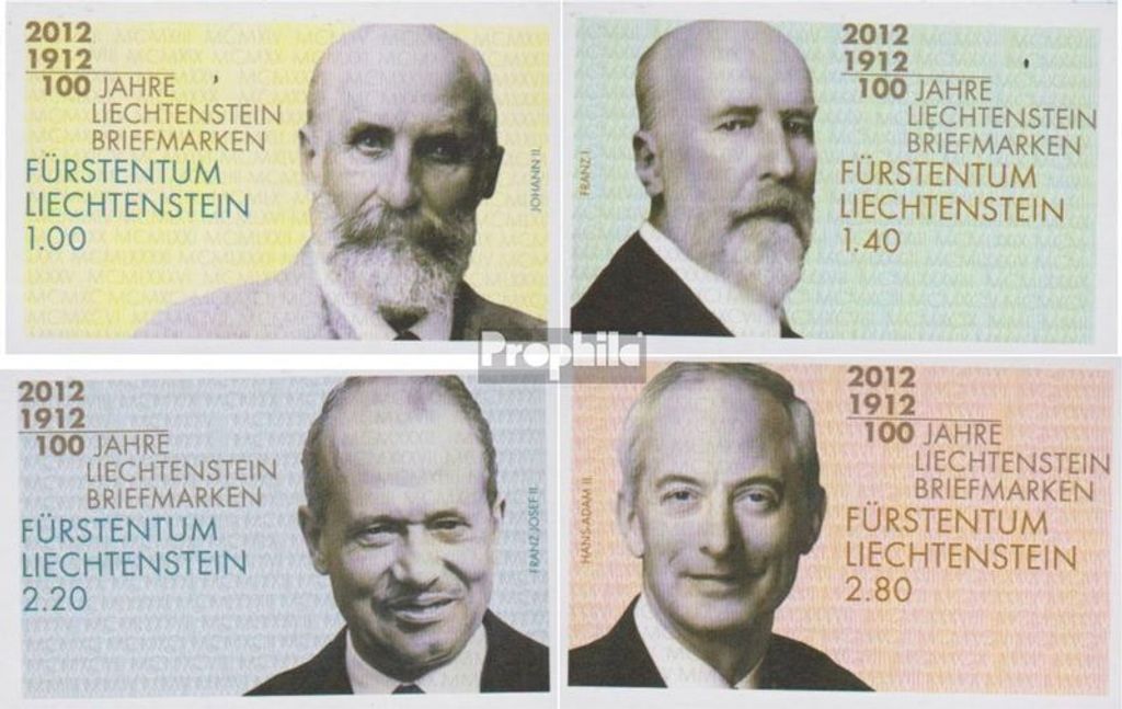 Briefmarken Liechtenstein 2012 Mi 1618B-1621B (kompl.Ausg.) postfrisch Fürsten