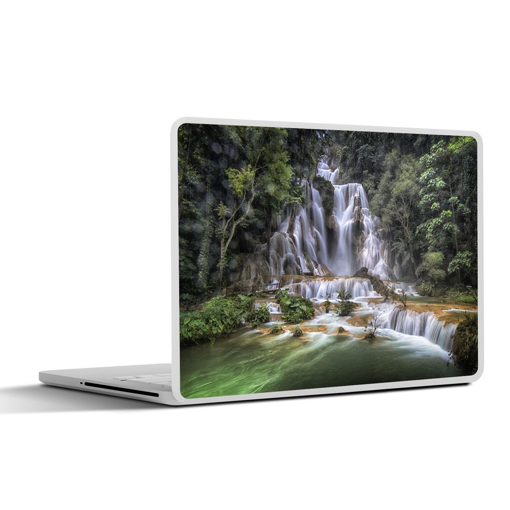 MuchoWow Laptop Aufkleber Sticker Cover Wasserfall - Bäume - Laos 31x22.5 cm - Laptop-Deko