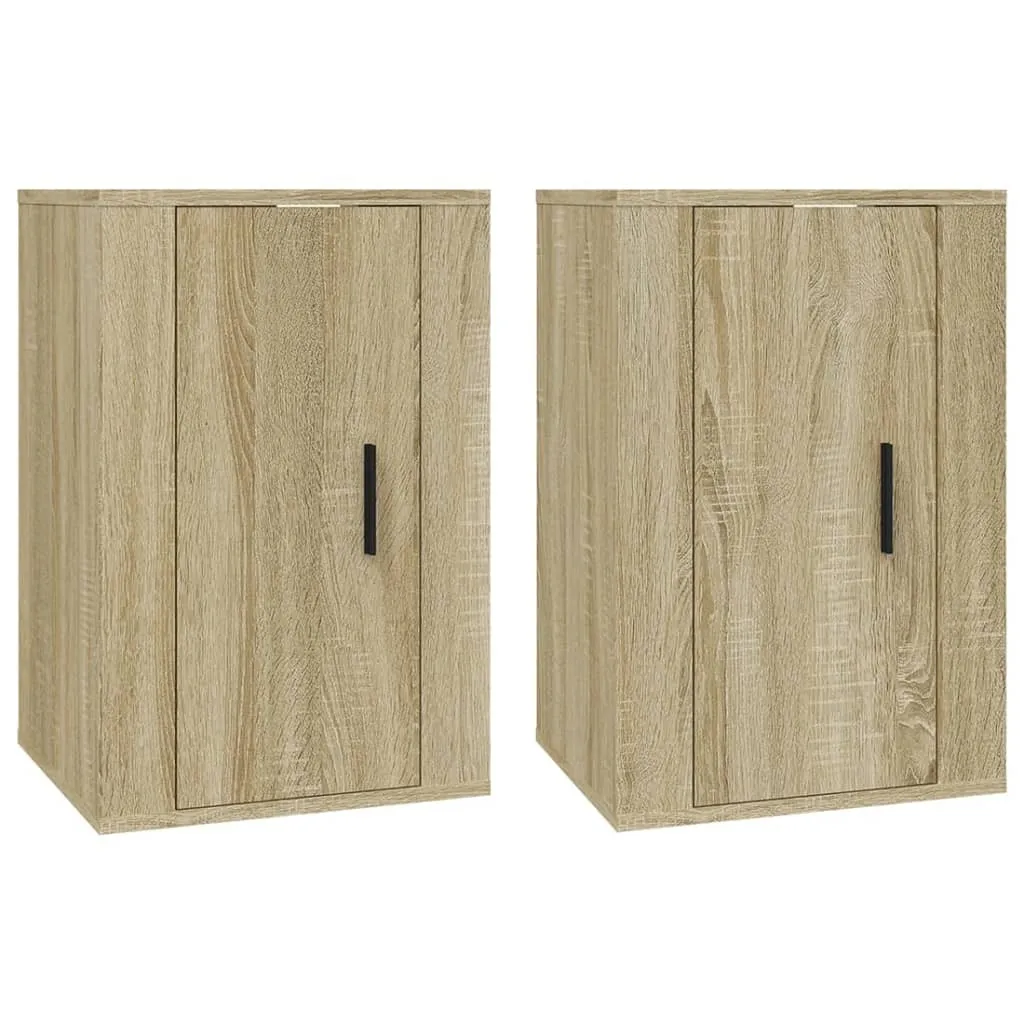 Set Parete Attrezzata 2 Mobili TV Rovere Sonoma 40x34,5x60 cm