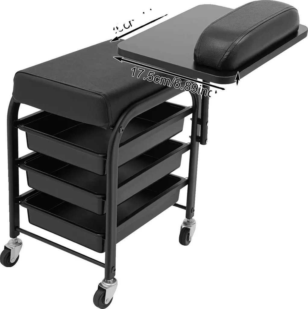 Desserte de Soin Mobile pour Spa et Institut avec Large Stockage Noir