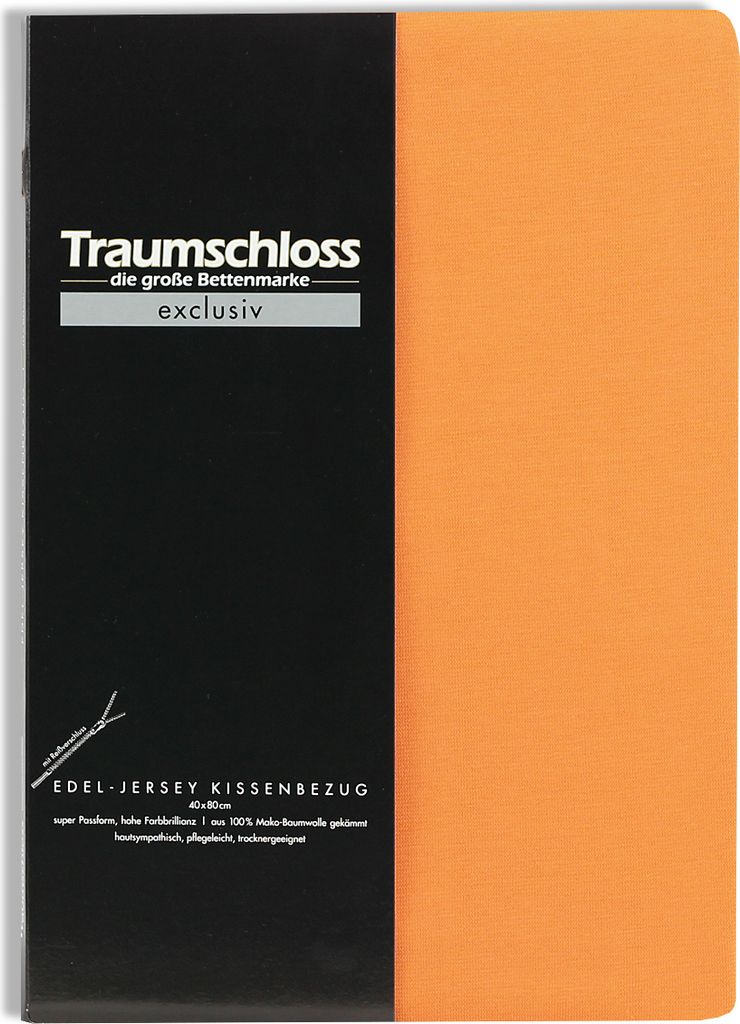 Traumschloss Exclusiv Edel-Jersey Kissenbezug 40 x 140 cm mandarine Edel-Jersey, mit Reißverschluss, Seitenschläferkissen